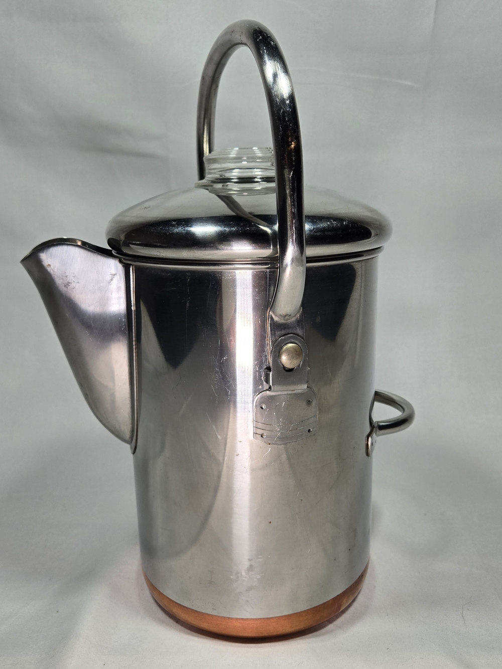 Vintage REVERE WARE Pre 1968 Copper Bottom 14 Cup Percolator Double Ring USA